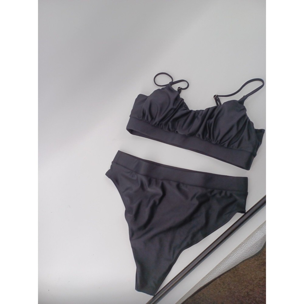 Womens bathing suits 2 pieces Black X-Large Bottoms & Top Rushed Adjustable